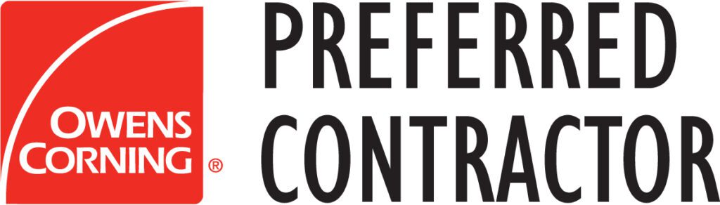 Logo certification showing that Summit Roofing and Siding Contractors is a preferred contractor for Owens Corning