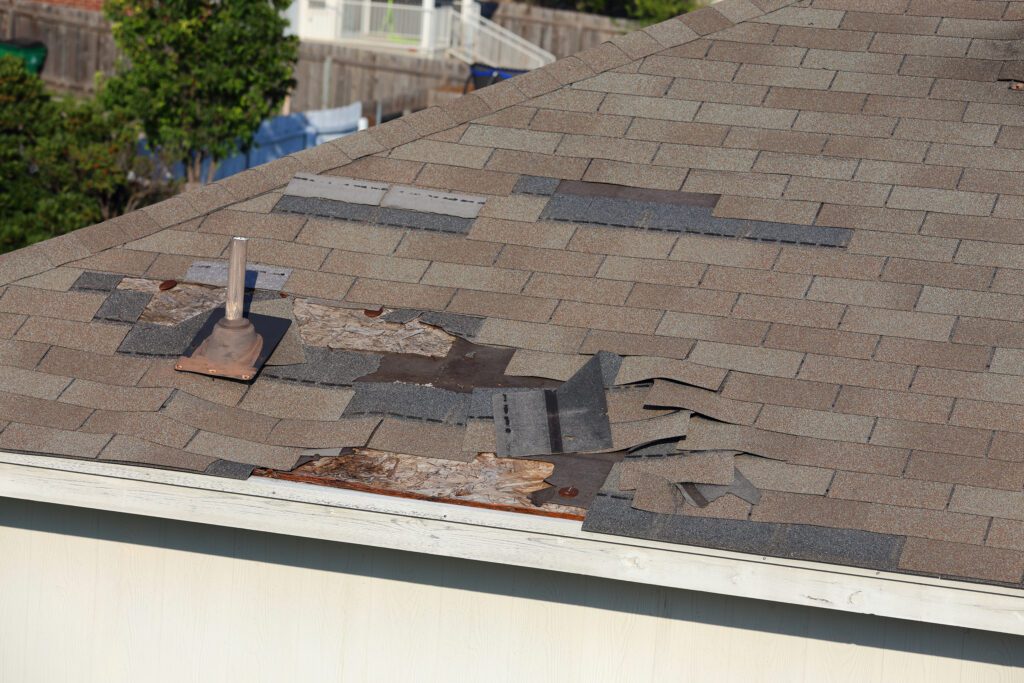 Damaged roof shingles responsible for roof leak in suburban PA home