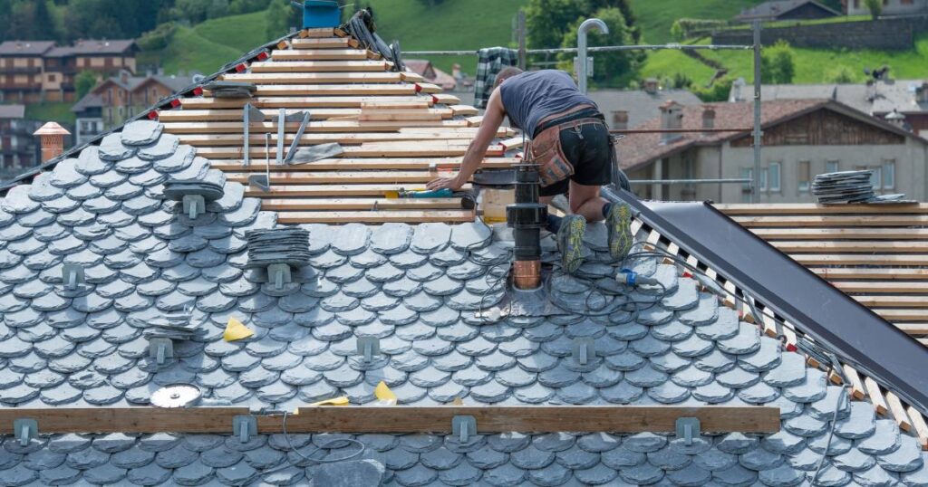 best roofers in bucks county pa install slate roofing materials.